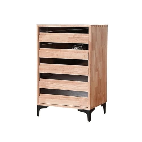 Büroschrank Multi-Aufbewahrungsschrank, Büro-Aktenschrank, Vintage-Holzschrank mit fünf Schubladen, Einsteck- und Zapfenschrank, Seitenschrank im Industriestil Aktenschrank(Natural) von GLigeT