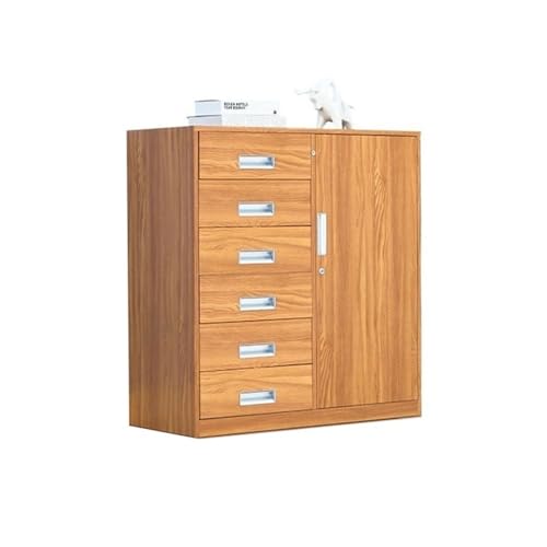 Büroschrank Schrank mit 6 Schubladen, for den Haushalt, multifunktionaler Aufbewahrungsschrank, Metall-Datendatei-Organizer, Büro-Aktenschrank Aktenschrank(Natural) von GLigeT