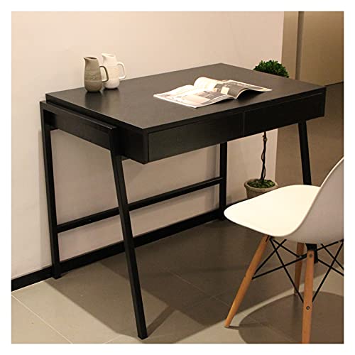 Bürotisch Einfacher PC-Laptop-Schreibtisch for kleine Räume, kompakter Arbeitstisch, kleiner Arbeitsschreibtisch, stabile Stahlrahmenkonstruktion, weiß/schwarz PC-Tisch ( Color : Schwarz , Size : 0.95 von GLigeT