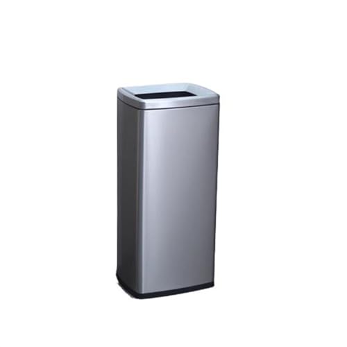 GLigeT Abfalleimer Waschraum-Papierhandtuch, Edelstahl-Mülleimer, groß, kommerziell, großes Fassungsvermögen, vertikal, quadratisch, ohne Deckel, offener Mund Mülleimer (Color : A, Size : L) von GLigeT