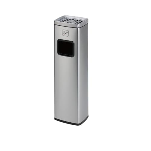 GLigeT Ascher Freistehend Raucherbereich Aschesäulen Lobby Treppenhaus Feuerlöscher Vertikale Edelstahl-Zigarettenkippensammlung Mülleimer Aschenbecher(Silver) von GLigeT