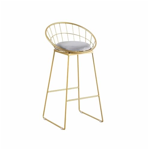 GLigeT Barhocker Goldfarbe mit Rückenlehne Eisen Barhocker Home Leisure Restaurant Bar Hochstuhl 2-teiliges Set Thekenhocker von GLigeT