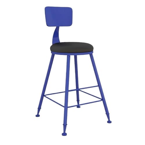 GLigeT Barhocker Große Bunte Eisen Runde Bar Tisch und Stühle Balkon Bar Milch Tee Shop Hohe Hocker Thekenhocker(Blue) von GLigeT