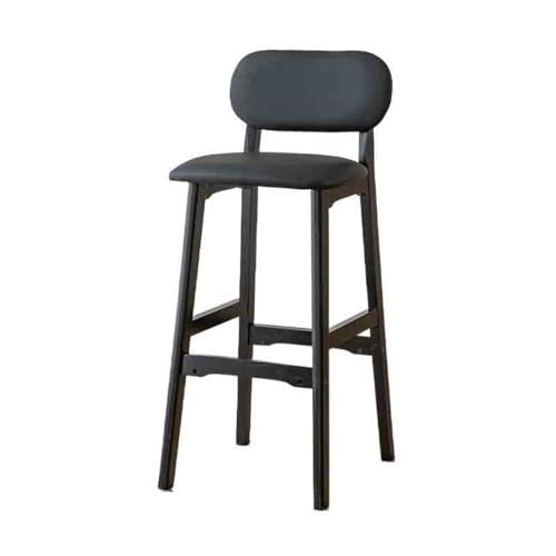 GLigeT Barhocker Home Island Tisch Rückenlehne Hoher Hocker Massivholz Rezeption Kassierer Stuhl Europäischer Barstuhl Barhocker Thekenhocker(Schwarz) von GLigeT