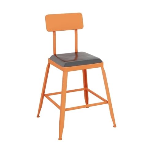 GLigeT Barhocker Kleiner bunter quadratischer Stehtisch aus Eisen und Stühle for die Balkonbar, Milchteeladen, Barhocker Thekenhocker(Orange) von GLigeT