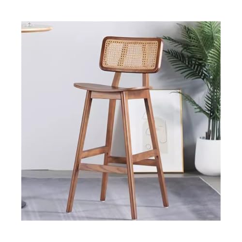 GLigeT Barstühle Hochstuhl Massivholz Barstuhl Einfacher Hochhocker Haushalt Barhocker Rattan Gewebter Stuhl Rattan Barstuhl Barhocker von GLigeT