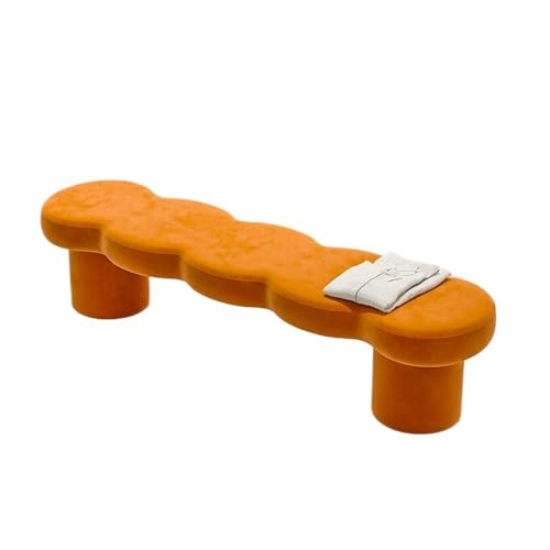 GLigeT Bettbank Schlafzimmer Schlafzimmerbett-Endhocker, Nachttischbank, Lederschuhbank, Garderobenablage, Lange Bank, Sofabank Bank Sitzbank(Orange) von GLigeT