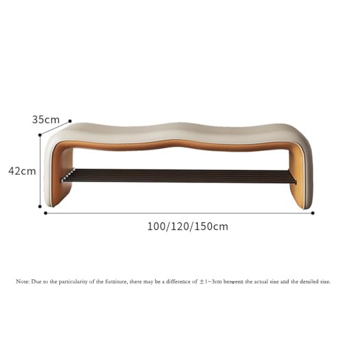 GLigeT Bettbank Schlafzimmer Schuhwechselhocker Schuhwechselhocker Eingangshocker Designer-Garderobensofa Langer Hocker Bettendhocker Bank Sitzbank(Grigio,Mittel) von GLigeT