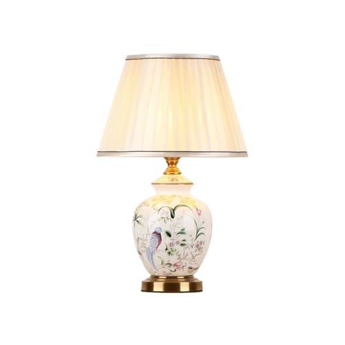 GLigeT Büro Retro Keramik Tischlampe für Arbeitszimmer, Wohnzimmer, einfacher Nachttisch, Schlafzimmer Beleuchtung (klein) von GLigeT
