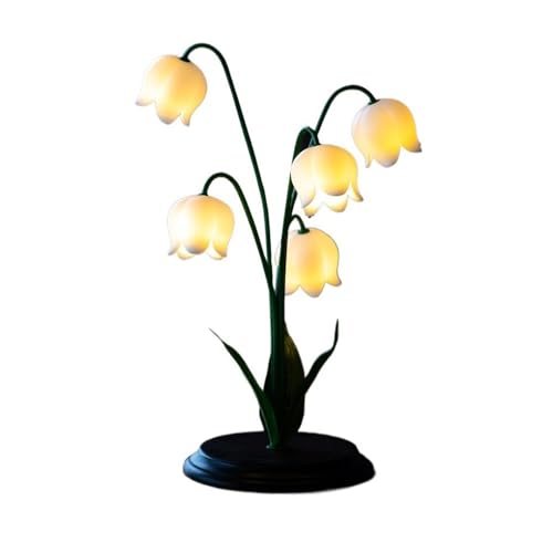 GLigeT Büro Suzuran Blumen-Tischlampe, Nachttischlampe, einstellbare Helligkeit, Schlafzimmer, Wohnzimmer, Heimdekoration Schlafzimmer von GLigeT