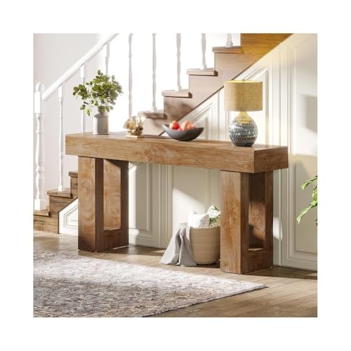 GLigeT Flurtisch 63 Zoll Langer Konsolentisch, schmaler Eingangstisch im Landhausstil for den Eingangsbereich Eingangstisch(Light Brown) von GLigeT