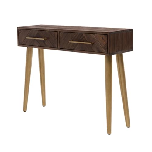 GLigeT Flurtisch Mid-Century Modern Konsolentisch, Massivholz Eingangstisch mit 2 Schubladen, Akzentmöbel for Flur, Wohnzimmer, Eingangsbereich Eingangstisch von GLigeT
