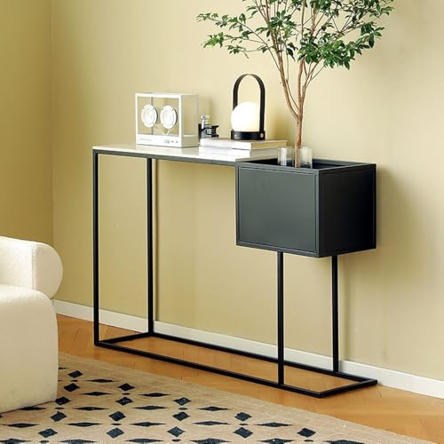 GLigeT Flurtisch Moderner Eingangstisch, schmaler Sofa-Akzenttisch mit Kunstmarmorplatte, Konsolentisch for Wohnzimmer, Flur, Schlafzimmer Eingangstisch(Groß) von GLigeT
