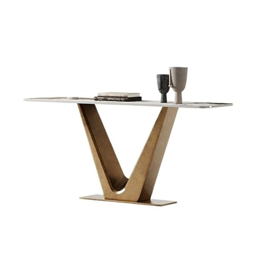 GLigeT Flurtisch Moderner Konsolentisch, Eingangstisch aus Kunstmarmor mit Metallfuß und Sensorlicht, schmale Konsole, geeignet for Wohnzimmer, Eingangsbereich, Flur Eingangstisch(Multi-Colored,Groß) von GLigeT