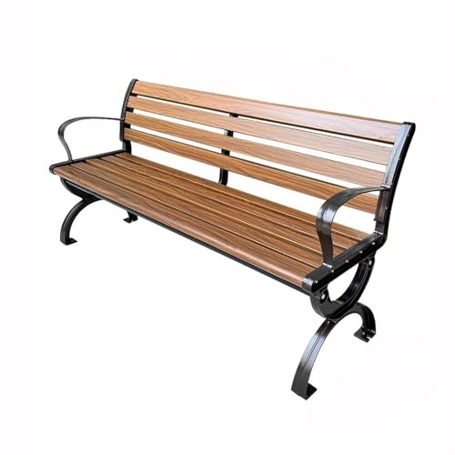 GLigeT Gartenbank Light Brown Aluminum Park Outdoor BenchOutdoor Leisure Backrest BenchMulti-Model Available Parkbank(Klein) von GLigeT
