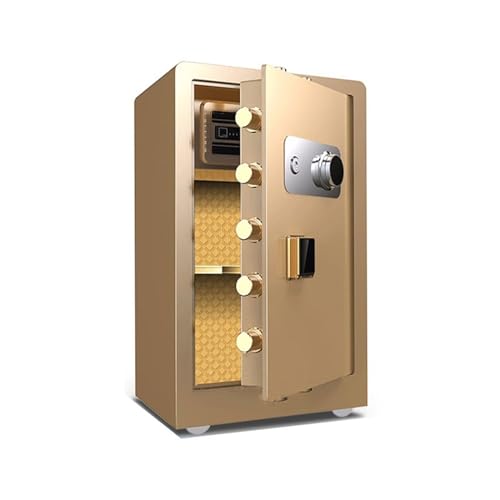 GLigeT Heimtresor Mechanisches Schloss, Tresor, Büro-Aktenschrank, altes Handbuch, Diebstahlschutz, mechanischer Code-Safe Möbeltresor(Gold,70cm) von GLigeT