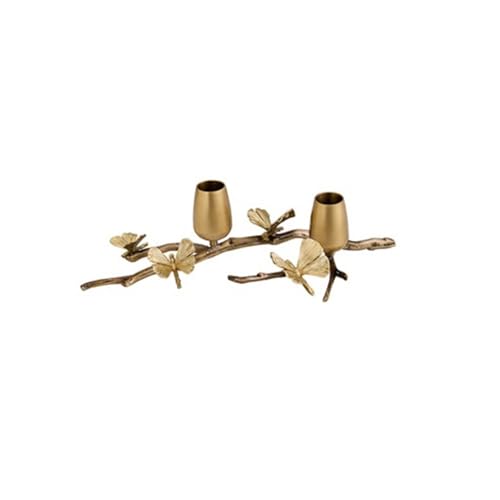 GLigeT Kerzenhalter Leichter Luxus romantischer Kerzenhalter aus Messing Retro dekorative doppelköpfige Kerzenhalter-Ornamente Kerzenständer GLigeT Kerzenhalter Leichter Luxus romantischer Kerzenhalter aus Messing Retro dekorative doppelköpfige Kerzenhalter-Ornamente Kerzenständer von GLigeT