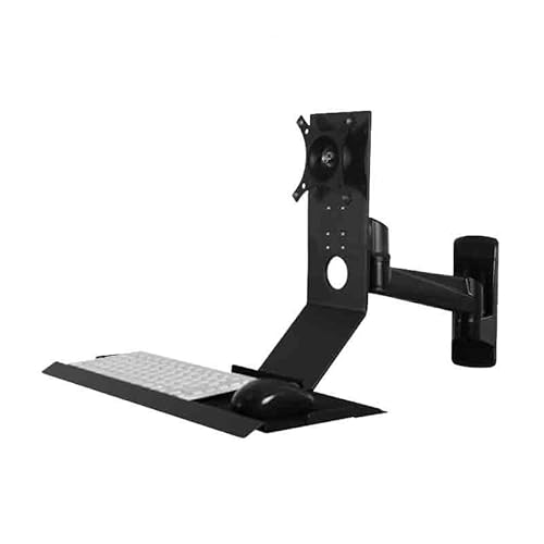 GLigeT Monitor Tischhalterung Einarmiger Monitorständer mit konstruiertem Tablett, klappbarer 90°-Ständer, schwarzer Ständer Monitor Halterung GLigeT Monitor Tischhalterung Einarmiger Monitorständer mit konstruiertem Tablett, klappbarer 90°-Ständer, schwarzer Ständer Monitor Halterung von GLigeT