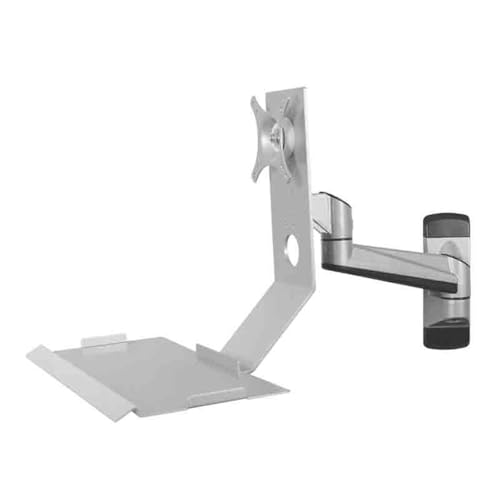 GLigeT Monitor Tischhalterung Silberner Monitorständer mit einem Arm und Engineering-Tablett, Nicht klappbar, Einzelbildschirm Monitor Halterung GLigeT Monitor Tischhalterung Silberner Monitorständer mit einem Arm und Engineering-Tablett, Nicht klappbar, Einzelbildschirm Monitor Halterung von GLigeT