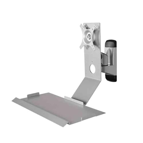 GLigeT Monitorarm Monitorständer mit Schwenkkopf und konstruierter Ablage, Nicht faltbar, silberner Ständer for Einzelbildschirme Monitor Halterung GLigeT Monitorarm Monitorständer mit Schwenkkopf und konstruierter Ablage, Nicht faltbar, silberner Ständer for Einzelbildschirme Monitor Halterung von GLigeT