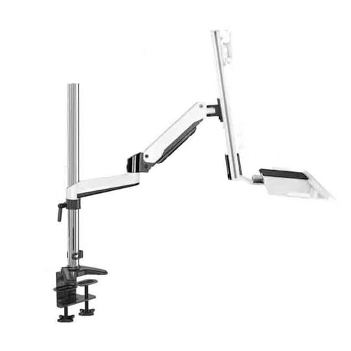 GLigeT Monitorarm Weißer Clip-Tischmonitorständerarm, Doppelarm mit Ablage for 15-27 Zoll Einzelbildschirm Monitor Halterung GLigeT Monitorarm Weißer Clip-Tischmonitorständerarm, Doppelarm mit Ablage for 15-27 Zoll Einzelbildschirm Monitor Halterung von GLigeT