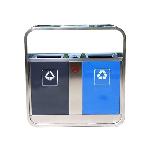 GLigeT Outdoor-Mülltonnen Edelstahl-Mülleimer for den Außenbereich, Doppelfach-Mülleimer for öffentliche Bereiche Mülleimer küche von GLigeT