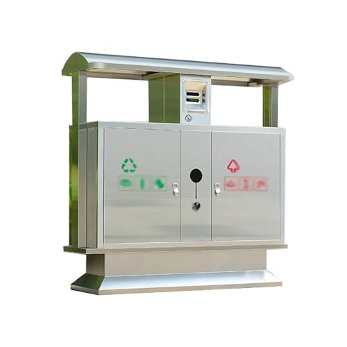 GLigeT Outdoor-Mülltonnen Kommerzieller Edelstahl-Mülleimer for öffentliche Bereiche mit Doppelfach Mülleimer küche von GLigeT