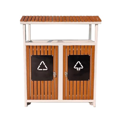 GLigeT Outdoor-Mülltonnen Kreativität Doppelbox Mülleimer Metall Nachahmung Holz Mülleimer for öffentliche Plätze im Freien Mülleimer küche GLigeT Outdoor-Mülltonnen Kreativität Doppelbox Mülleimer Metall Nachahmung Holz Mülleimer for öffentliche Plätze im Freien Mülleimer küche von GLigeT