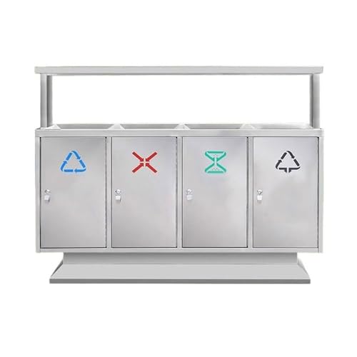 GLigeT Outdoor-Mülltonnen Mülleimer aus Edelstahl mit Vier Fächern for den Außenbereich for gewerbliche öffentliche Plätze Mülleimer küche GLigeT Outdoor-Mülltonnen Mülleimer aus Edelstahl mit Vier Fächern for den Außenbereich for gewerbliche öffentliche Plätze Mülleimer küche von GLigeT