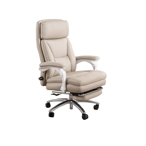 GLigeT Schreibtischstuh Bürostuhl aus echtem Leder mit ergonomischem Design und Liegefunktion for Zuhause und das Büro Bürostuhl Ergonomischer von GLigeT