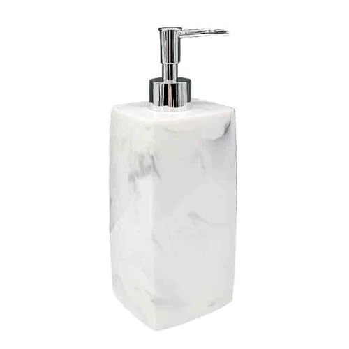 GLigeT Seifenspender Hotel-Seifenspender, Lotion-Flasche, for Zuhause, Badezimmer, Spender, Push-Flasche, Kunststoff, Blume weiß/Blume schwarz, 800 ml Seifenspender Bad(Weiß) von GLigeT