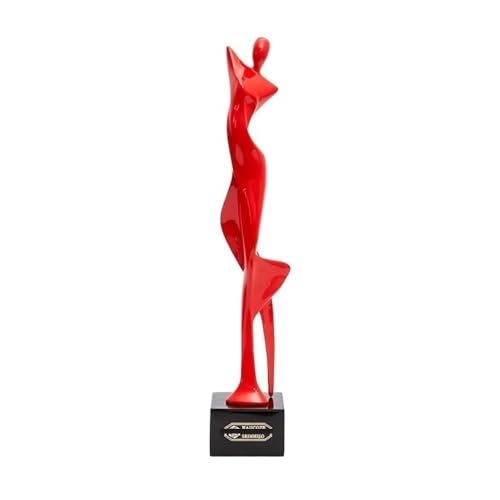 GLigeT Skulpturen Deko Moderne einfache abstrakte Figur Ornamente Harz Home Dekorationen Möbel Handwerk Statuen(Red) von GLigeT