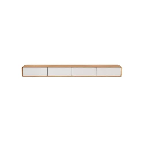 GLigeT TV Schrank Hängend Schwebende TV-Einheit, TV-Konsole, schwebendes Regal mit Schubladen for Wohnzimmer, Esszimmer, Schlafzimmer TV Lowboard Hängend(Natural Colour and White) von GLigeT