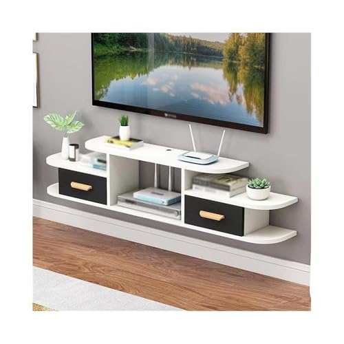 GLigeT TV Schrank Hängend Schwebender TV-Ständer, Schwebendes TV-Regal mit Schublade, wandmontiertes Medienkonsolenregal TV Lowboard Hängend(Schwarz) von GLigeT