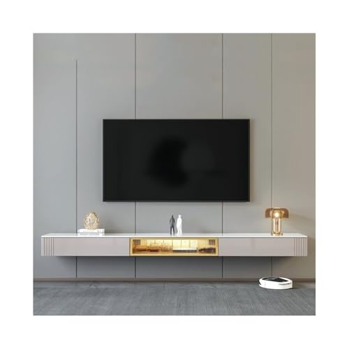 GLigeT TV Schrank Hängend TV-Schrank, Couchtisch-Kombination, Wohnzimmer, Rockboard, Wandmontage aus Massivholz (mit Lichtern) TV Lowboard Hängend(Groß) von GLigeT