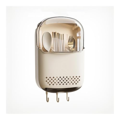 GLigeT Utensilienhalter Küchenutensilienhalter, Wandhalterung, Utensilien-Caddy, abnehmbarer Utensilien-Organizer, Besteck-Abtropfgestell Besteckhalter(Weiß) von GLigeT