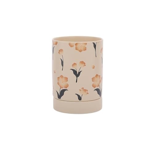 GLigeT Utensilienhalter Utensilienhalter aus Keramik, Küchenutensilientopf for die Theke, Abtropfgestell mit Abtropfschale Besteckhalter(Yellow) von GLigeT