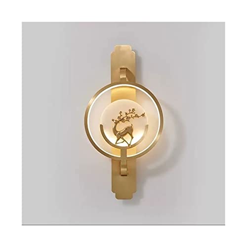 GLigeT Wandlampe Leichte Luxus-Kupfer-Schlafzimmer-Nachttischlampe, Moderne und modische TV-Hintergrund-Wandlampe, Lange dekorative Wandlampe Wandleuchte Innen von GLigeT