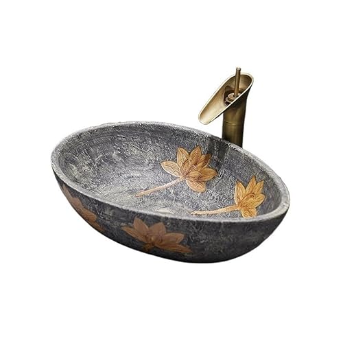 GLigeT Waschbecken Badezimmer Waschbecken 51 * 38 * 15cm Porzellan Keramik Moderne Eitelkeit Kunst Becken mit Wasserhahn Fürs Badezimmer GLigeT Waschbecken Badezimmer Waschbecken 51 * 38 * 15cm Porzellan Keramik Moderne Eitelkeit Kunst Becken mit Wasserhahn Fürs Badezimmer von GLigeT
