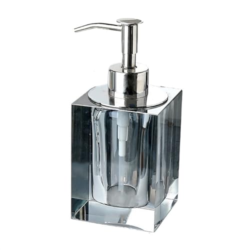 Handseifenspender Deluxe Premium-Seifenspender aus Kristallglas, Mehrzweck-Seifenspender, leicht zu reinigender Seifenpumpenspender aus Glas, ideal for Bad und Badezimmer Lotionspender(Color:B) von GLigeT