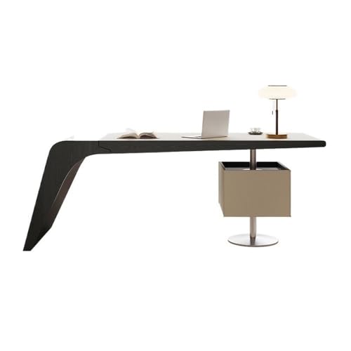 Schreibtisch Moderner Chefschreibtisch, geräumiger und minimalistischer Home-Office-Arbeitsplatz mit 2 Schubladen Officetisch(Beige,S) von GLigeT