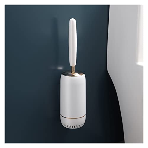 WC Bürsten Toilettenbürste kein Toter Winkel nach Hause montiert Toiletten Toilettenreinigung langes Griff Silikon Toilettenbürste Toilettenbürste(Weiß,Gold) von GLigeT