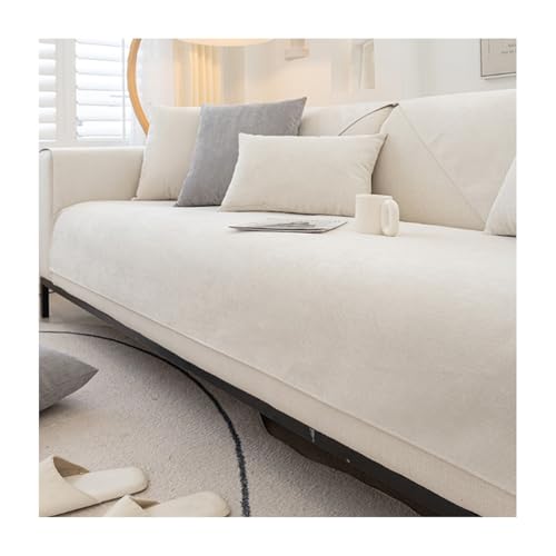 GLikur Sofa üBerzug, Weiche Couch üBerzug, Sofabezug 1 2 3 4 Sitzer, Hund Katze Sofaschoner rutschfest für U Form L Form Couchbezug, Sofadecken für Sitzfläche, Sofa Decke üBerwurf(Beige,110x210cm) von GLikur