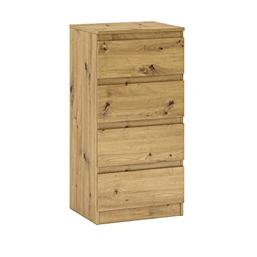 GLmeble Kommode mit Mehreren Schubladen Mehrzweckschrank für Schlafzimmermöbel, Massive Laminatplatte (55 cm breite Eiche Artisan) von GLmeble