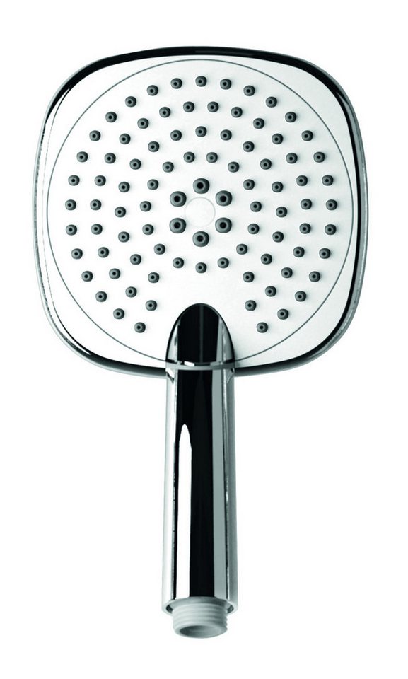 GLo24 Duscharmatur Handbrause 3 Strahlart Air-Technik eckig 140 mm Chrom Rain Massage eckig von GLo24
