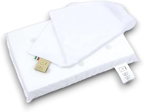 GM Baby Memory Kissen 24 x 34 cm Kissen für Ultra atmungsaktive Memory Schaum mit weißem Kissenbezug aus 100% Baumwolle - Für Kinderbett, Transport, Babyschale und Next to me von GM