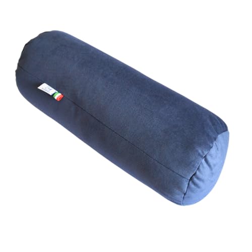 GM Nackenrolle für Nacken, Rücken und Beine, 40 x 15 cm, hergestellt in Italien, mit Bezug aus wasserabweisendem und schmutzabweisendem Stoff, Blau von GM