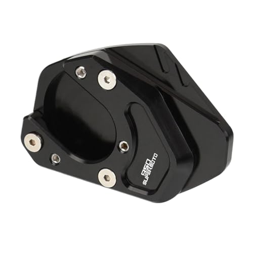 GMBAIH Eskalieren Für 950 Supermoto 2006 Seitenstützverlängerungspolster Fußseitenständerverlängerung CNC-Aluminium-Ständervergrößerungsplattenpolster(Schwarz) von GMBAIH
