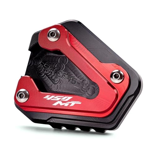 GMBAIH Eskalieren Für CFMOTO 450MT 450 MT 2024 2025 Seitenständer Fußvergrößerung Pad Kickstand Extension(Red) von GMBAIH