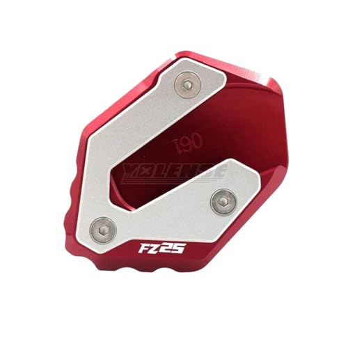 GMBAIH Eskalieren Für FZ-25 FZ25 FZ 25 2017-2024 Motorrad CNC Kickstand Fuß Seitenständer Verlängerungspolster Vergrößern Platte(Red) von GMBAIH